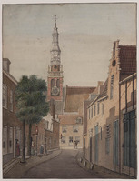X 080a
<br/>
Witte Heerenstraat en Zijlklooster te Haarlem, 1817
<br/>
<em>Pannebakker, Jan (1755-na 1817)</em>